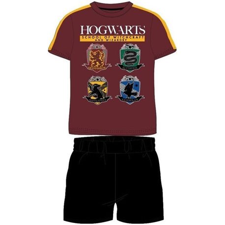 E PLUS M Bavlněné pyžamo HARRY POTTER HOGWARTS VÍNOVÉ 140 cm